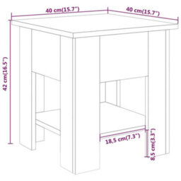Berkfield Modern Coffee Table Black 40X40X42 Cm Engineered Wood - thumbnail 6