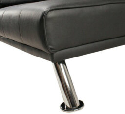 Bravich Manhattan Sofa Bed 2 Seater Faux Leather Click Clack Black With Metal Feet & Flip Down Cup Holders - thumbnail 7