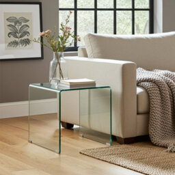 The Furniture Market Geo-Glass Square Side Lamp Table - thumbnail 1