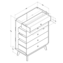 Kidsaw Br15, 5 Drawer Chest In Light Oak - thumbnail 3