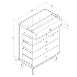 Kidsaw Br15, 5 Drawer Chest In Light Oak - thumbnail 5