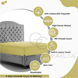 Gc Gaveno Cavailia Premium Super Soft Percale Fitted Sheet King Green - thumbnail 2