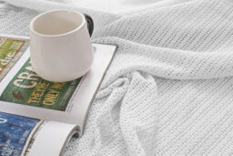 Ehc Cotton Soft Hand Woven Reversible Lightweight Adult Cellular Blanket, King Size 230 Cm X 250 Cm, White - thumbnail 6