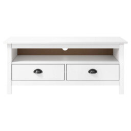 Berkfield Tv Cabinet Hill Range White 110X40X47 Cm Solid Pine Wood - thumbnail 2