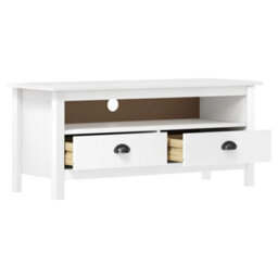 Berkfield Tv Cabinet Hill Range White 110X40X47 Cm Solid Pine Wood - thumbnail 3