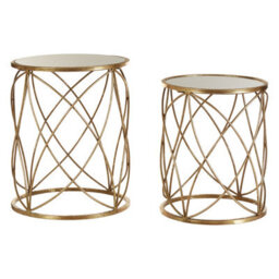 Orsina Industrial Design Set Of Two Round Side Tables, Versatile Table For Livingroom, Everyday Use Lounge Table - thumbnail 1