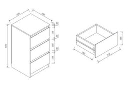 Zita White Marble Effect 3 Drawer Bedside Table - Modern Nightstand, (L) 40Cm X (W) 38Cm X (H) 68Cm, Stylish Bedroom Furniture - thumbnail 9