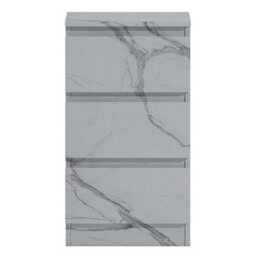 Zita White Marble Effect 3 Drawer Bedside Table - Modern Nightstand, (L) 40Cm X (W) 38Cm X (H) 68Cm, Stylish Bedroom Furniture - thumbnail 1