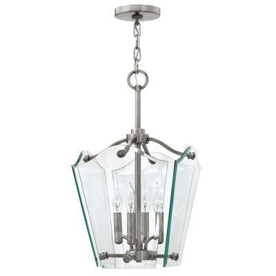 Stylish 4 Bulb Ceiling Pendant Light In Polished Antique Nickel Finish