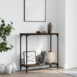 Berkfield Console Table Brown Oak 75X30.5X75 Cm Engineered Wood