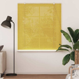 Berkfield Window Blinds & Shades With Curtains Manual Yellow Bamboo - thumbnail 3