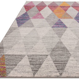 The Rug Edit Grey Pink Modern Muse Harlequin Diamond Geometric Rug - thumbnail 4