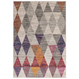 The Rug Edit Grey Pink Modern Muse Harlequin Diamond Geometric Rug - thumbnail 2
