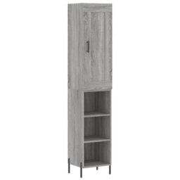 Berkfield Highboard Grey Sonoma 34.5X34X180 Cm Engineered Wood - thumbnail 2