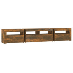 Vidaxl Tv Cabinet With Led Lights Smoked Oak 210X35X40 Cm - thumbnail 8