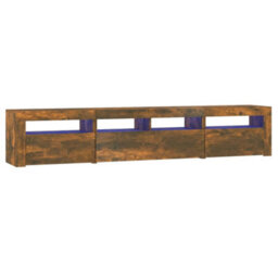 Vidaxl Tv Cabinet With Led Lights Smoked Oak 210X35X40 Cm - thumbnail 2