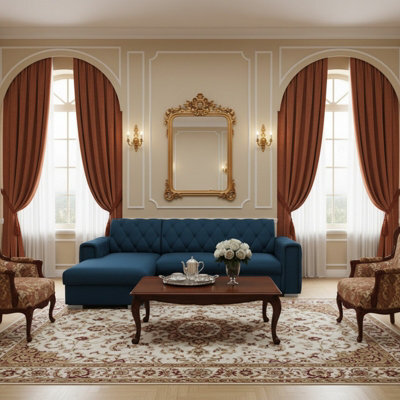 Roma Corner Sofa Bed Has Storage Polyurethane Foam Wave Springs Metal Legs Wooden Frame 267X85X185Cm Blue Left - image 1