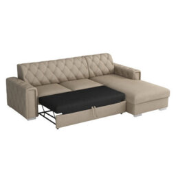 Roma Corner Sofa Bed Has Storage Polyurethane Foam Wave Springs Metal Legs Wooden Frame 267X85X185Cm Blue Left - thumbnail 3