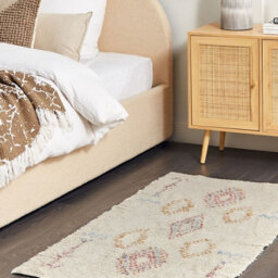 Beliani Beige Cotton Area Rug 80 X 150 Cm - Hand-Tufted Geometric Low Pile For Living Room And Bedroom - thumbnail 2