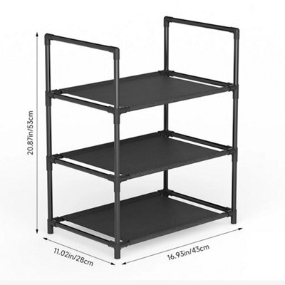3Tier Metal Shoe Rack Sturdy Steel Shelf Footwear Stand For Small Space Dorm - image 1