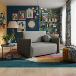 Viva Glov Ii Sofa Bed With Sleep Function Storage Container Chipboard Wooden Frame Springs 134X98X85Cm Grey - thumbnail 2