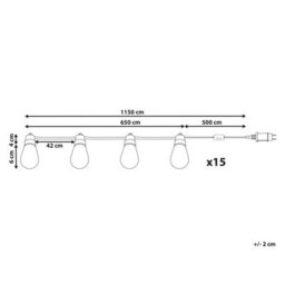 Beliani Outdoor String Led Lights Itilleq With App Multicolour - thumbnail 3
