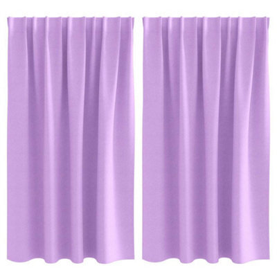 Berkfield Modern Curtains With Curtains 2 Pcs Purple 140 X 140 Cm Polyester - image 1