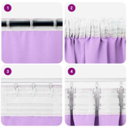 Berkfield Modern Curtains With Curtains 2 Pcs Purple 140 X 140 Cm Polyester - thumbnail 7