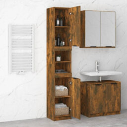 Vidaxl Bathroom Cabinet Smoked Oak 32X34X188.5 Cm Engineered Wood - thumbnail 4