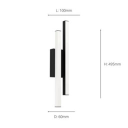 Eglo Serricella Black Metal Integrated Led Ip55 Outdoor Wall Light, (D) 10Cm - thumbnail 4