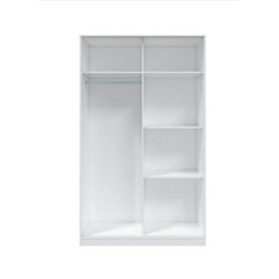 Direct Furniture Suppliers Ltd Top 2 Door Large Modern Sliding Bedroom Wardrobe - White & Light Oak Finish - H: 200Cm X W: 120Cm X D: 50Cm - thumbnail 6