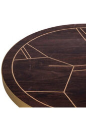 Silchester Round Coffee Table Dark Mango Walnut Gold Inlay - thumbnail 6
