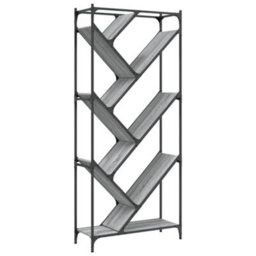 Berkfield Bookcase Grey Sonoma 79X30X180 Cm Engineered Wood And Metal - thumbnail 7