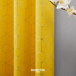 Deconovo Blackout Thermal Curtains, Diamond Foil Printed Eyelet Curtains For Bedroom 66 X 72 Inch, Mellow Yellow, One Pair - thumbnail 4
