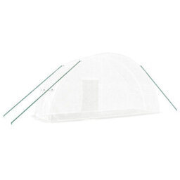 Berkfield Greenhouse With Steel Frame White 12 M2 6X2X2.85 M - thumbnail 6