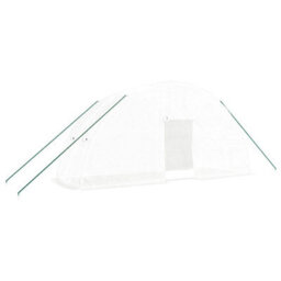 Berkfield Greenhouse With Steel Frame White 12 M2 6X2X2.85 M - thumbnail 2