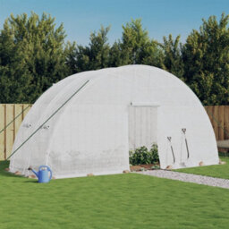 Berkfield Greenhouse With Steel Frame White 12 M2 6X2X2.85 M - thumbnail 1