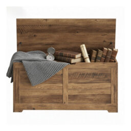LEDREM Storage Chest, Storage Bench, Blanket Box With 2 Safety Hinges, Shoe Storage Bench, Farmhouse Style, Brown - thumbnail 3
