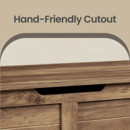 LEDREM Storage Chest, Storage Bench, Blanket Box With 2 Safety Hinges, Shoe Storage Bench, Farmhouse Style, Brown - thumbnail 8