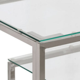 Vidaxl Console Table Silver Stainless Steel And Tempered Glass - thumbnail 5