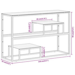 Vidaxl Console Table Silver Stainless Steel And Tempered Glass - thumbnail 3