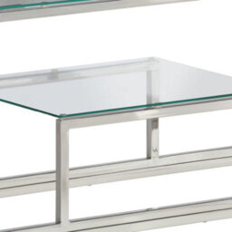 Vidaxl Console Table Silver Stainless Steel And Tempered Glass - thumbnail 7