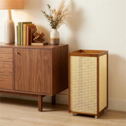 Freestanding Vintage Bamboo Umbrella Holder With Waterproof Storage Tray & Lid - thumbnail 4