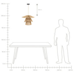 Wyld And Coco Natural Jute Pendant Lamp With Black Iron Base - Large Hanging Light For Living Room - thumbnail 9