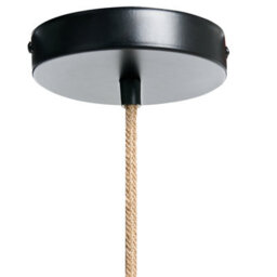 Wyld And Coco Natural Jute Pendant Lamp With Black Iron Base - Large Hanging Light For Living Room - thumbnail 8