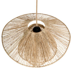 Wyld And Coco Natural Jute Pendant Lamp With Black Iron Base - Large Hanging Light For Living Room - thumbnail 6