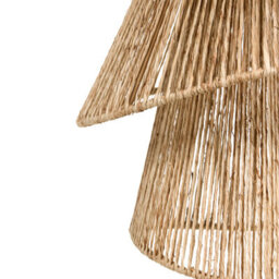 Wyld And Coco Natural Jute Pendant Lamp With Black Iron Base - Large Hanging Light For Living Room - thumbnail 7
