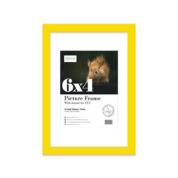 "6X4"" Yellow Frame With Mount For 4X3"" Pictures 20mm Thin Edge Portrait And Landscape Display With Wall Hooks And Kickstand" - thumbnail 1