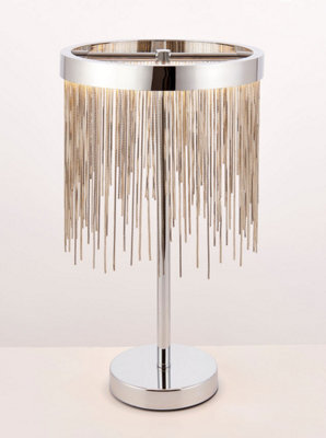 Anson Lighting Zanita Chrome With Silver Waterfall Effect Modern 1 Light Warm White Led Table Light - image 1