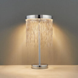 Anson Lighting Zanita Chrome With Silver Waterfall Effect Modern 1 Light Warm White Led Table Light - thumbnail 8